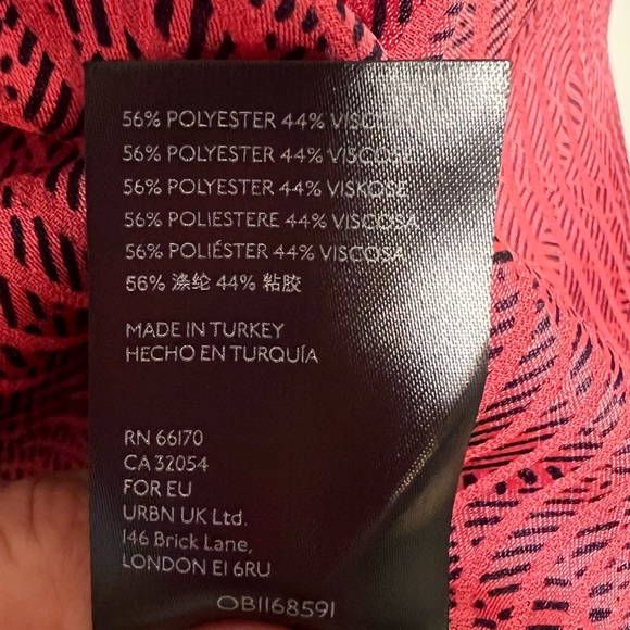 Anthropologie Maeve pink and black sleeveless blouse with bow tie medium - Picture 7 of 7